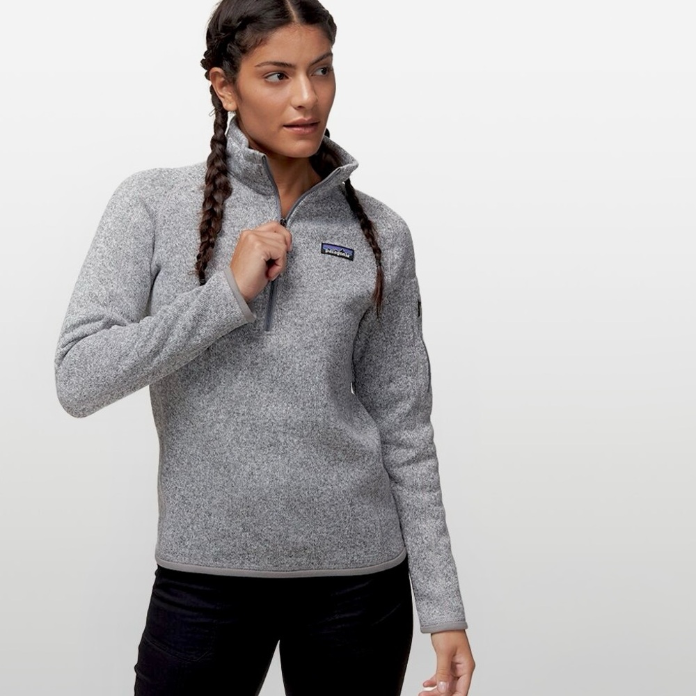 Patagonia Women's Better Sweater 1/4-Zip Fleece in Birch White